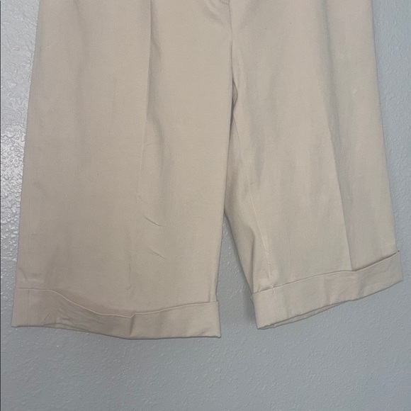 Cream Tailored Capris with Pressed Crease - Picture 2 of 6